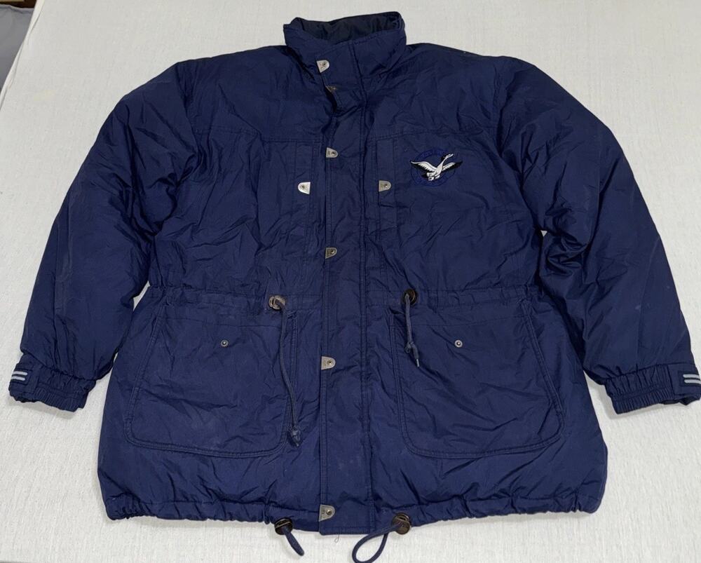 VINTAGE Triple Fat Goose Jacket Mens XL Down Filled Parka Puffer Coat Blue